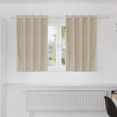 Vidaxl Zavese z zavesami 2 pcs krema 140 x 140 cm Žamet