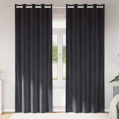 Vidaxl Zavese z zavesami 2 pcs Temno siva 140 x 245 cm Žamet
