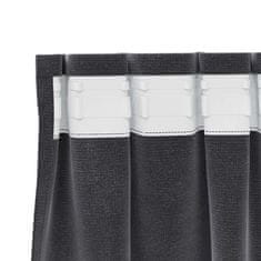 Vidaxl Zavese z zavesami 2 pcs Temno siva 140 x 245 cm Žamet