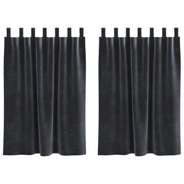 Vidaxl Zatemnitvene zavese 2 pcs Temno siva 140 x 140 cm Žamet
