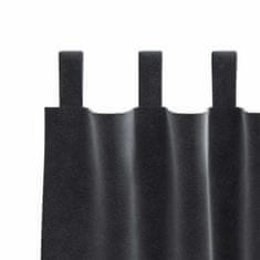 Vidaxl Zavese z zavesami 2 pcs Temno siva 140 x 140 cm Žamet