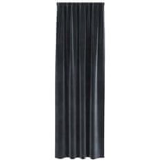 Vidaxl Zavese z zavesami 2 pcs Temno siva 140 x 245 cm Žamet