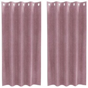Vidaxl Zatemnitvene zavese 2 pcs Temno roza 140 x 175 cm Žamet