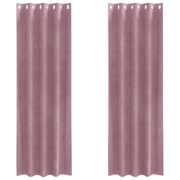 Vidaxl Zavese 2 pcs Temno roza 140 x 245 cm Žamet