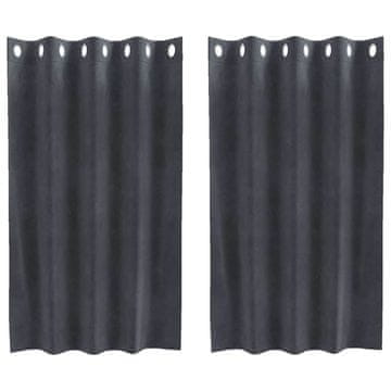 Vidaxl Zatemnitvene zavese 2 pcs Svetlo siva 140 x 140 cm Žamet