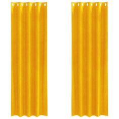 Vidaxl Zavese z zavesami 2 pcs Gorčična rumena 140 x 225 cm Žamet