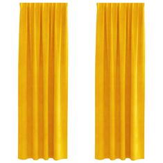 Vidaxl Zavese z zavesami 2 pcs gorčično rumena 140 x 260 cm Žamet
