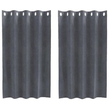 Vidaxl Zatemnitvene zavese 2 pcs Svetlo siva 140 x 140 cm Žamet