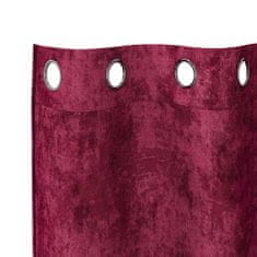 Vidaxl Zavesa z zavesami 2 pcs vinsko rdeča 225 x 140 cm Žamet