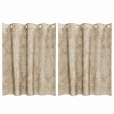 Vidaxl Zavesa z zavesami 2 pcs krema 140 x 140 cm Žamet