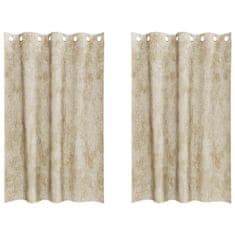 Vidaxl Zavesa z zavesami 2 pcs krema 175 x 140 cm Žamet