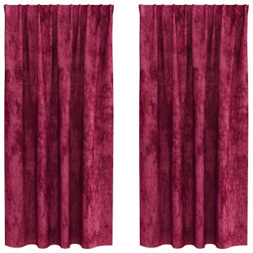Vidaxl Zavesa z zavesami 2 pcs vinsko rdeča 175 x 140 cm Žamet