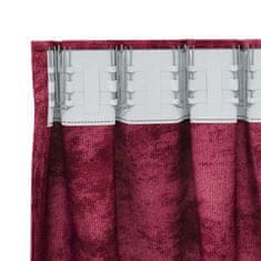 Vidaxl Zavesa z zavesami 2 pcs vinsko rdeča 140 x 140 cm Žamet