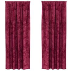 Vidaxl Zavesa z zavesami 2 pcs vinsko rdeča 225 x 140 cm Žamet