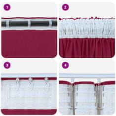 Vidaxl Zavesa z zavesami 2 pcs vinsko rdeča 175 x 140 cm Žamet