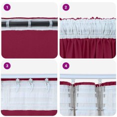 Vidaxl Zavesa z zavesami 2 pcs vinsko rdeča 245 x 140 cm Žamet