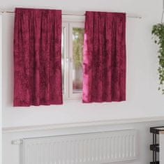 Vidaxl Zavesa z zavesami 2 pcs vinsko rdeča 140 x 140 cm Žamet