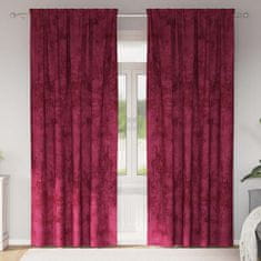 Vidaxl Zavesa z zavesami 2 pcs vinsko rdeča 225 x 140 cm Žamet