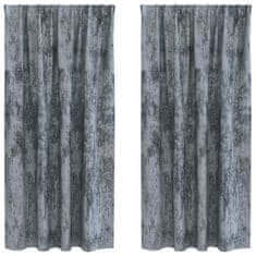Vidaxl Zavesa z zavesami 2 pcs Siva 175 x 140 cm Žamet