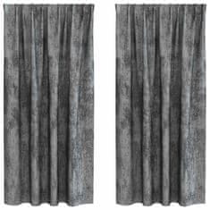 Vidaxl Zavesa z zavesami 2 pcs Siva 175 x 140 cm Žamet