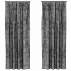 Vidaxl Zavesa z zavesami 2 pcs Siva 260 x 140 cm Žamet