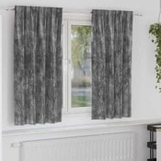 Vidaxl Zavesa z zavesami 2 pcs Siva 175 x 140 cm Žamet