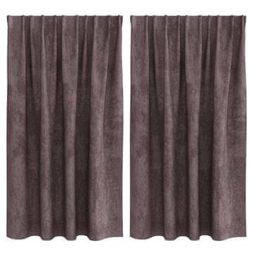 Vidaxl Velvete zavese z zavesami 2 pcs Rjava 140 x 140 cm Žamet
