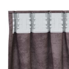 Vidaxl Zavesa z zavesami 2 pcs Rjava 225 x 140 cm Žamet