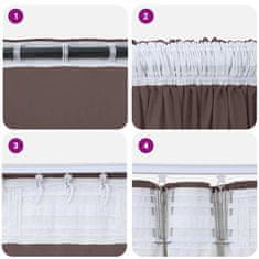 Vidaxl Zavesa z zavesami 2 pcs Rjava 140 x 140 cm Žamet