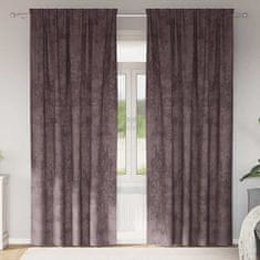 Vidaxl Zavesa z zavesami 2 pcs Rjava 225 x 140 cm Žamet