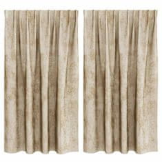 Vidaxl Zavesa z zavesami 2 pcs krema 140 x 140 cm Žamet