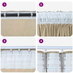 Vidaxl Zavesa z zavesami 2 pcs krema 175 x 140 cm Žamet