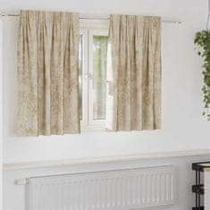 Vidaxl Zavesa z zavesami 2 pcs krema 140 x 140 cm Žamet