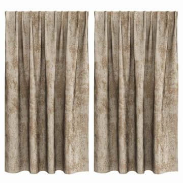 Vidaxl Velvete zavese z zavesami 2 pcs Šampanjec 140 x 140 cm Žamet
