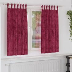 Vidaxl Zavesa z zavesami 2 pcs vinsko rdeča 175 x 140 cm Žamet