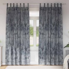 Vidaxl Zavesa z zavesami 2 pcs Siva 225 x 140 cm Žamet