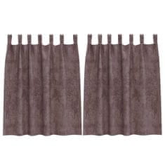 Vidaxl Zavesa z zavesami 2 pcs Rjava 140 x 140 cm Žamet