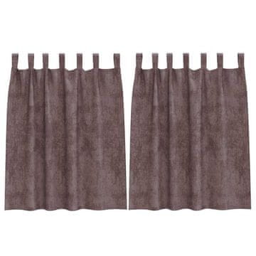 Vidaxl Velvete zavese z zavesami 2 pcs Rjava 140 x 140 cm Žamet