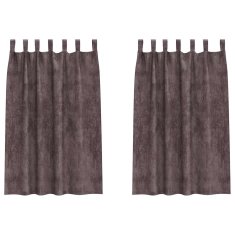 Vidaxl Zavesa z zavesami 2 pcs Rjava 175 x 140 cm Žamet