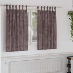 Vidaxl Zavesa z zavesami 2 pcs Rjava 140 x 140 cm Žamet