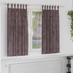Vidaxl Zavesa z zavesami 2 pcs Rjava 175 x 140 cm Žamet