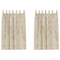 Vidaxl Zavesa z zavesami 2 pcs krema 175 x 140 cm Žamet