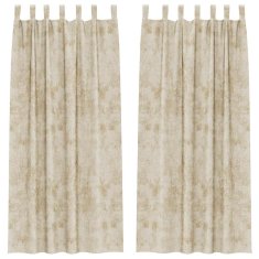 Vidaxl Zavesa z zavesami 2 pcs krema 225 x 140 cm Žamet