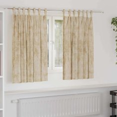 Vidaxl Zavesa z zavesami 2 pcs krema 140 x 140 cm Žamet
