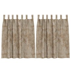 Vidaxl Zavesa z zavesami 2 pcs Šampanjec 140 x 140 cm Žamet