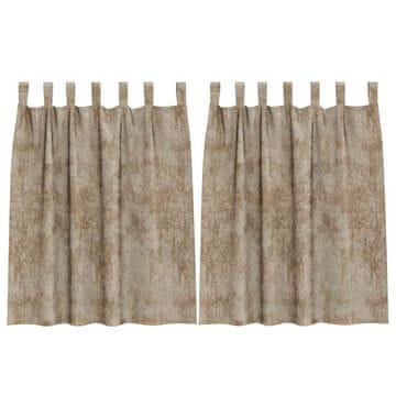 Vidaxl Zavesa z zavesami 2 pcs Šampanjec 140 x 140 cm Žamet