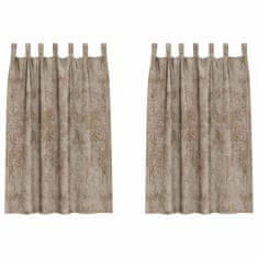 Vidaxl Zavesa z zavesami 2 pcs Šampanjec 175 x 140 cm Žamet