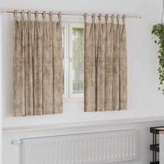 Vidaxl Zavesa z zavesami 2 pcs Šampanjec 140 x 140 cm Žamet