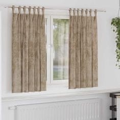 Vidaxl Zavesa z zavesami 2 pcs Šampanjec 175 x 140 cm Žamet