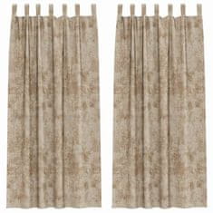 Vidaxl Zavesa z zavesami 2 pcs Šampanjec 260 x 140 cm Žamet